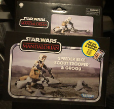 New STAR WARS VINTAGE COLLECTION 3.75 Speeder Bike & Scout Trooper Set Grogu