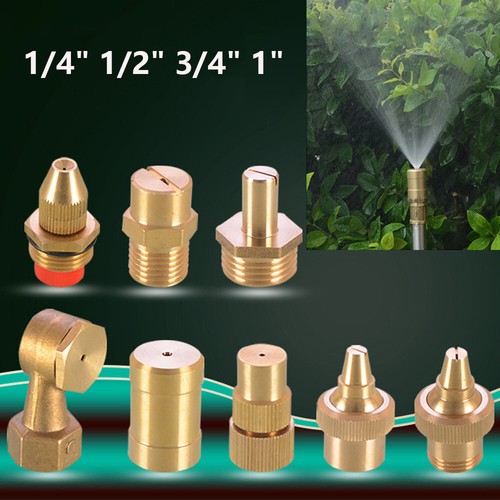 1/4" 1/2" 1" Hose Connector Brass Spray Misting Nozzle for Garden Hose Pipe Lawn - Afbeelding 1 van 22