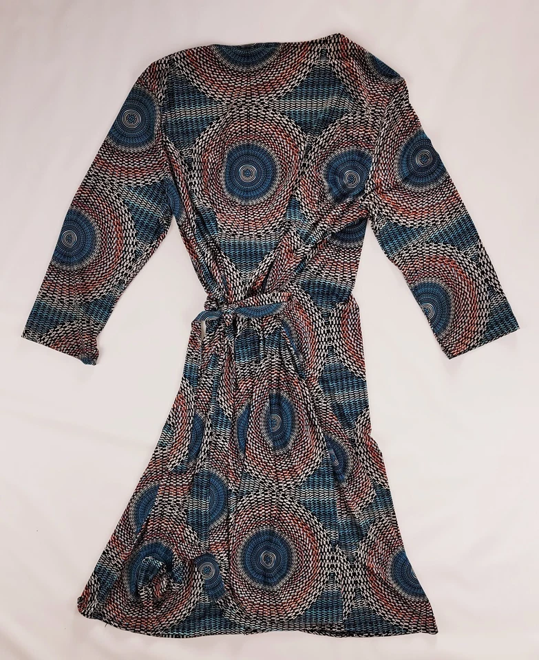 Vestido envolvente Michelle & Emma tejido multicolor elástico para mujer talla grande  Foto 3 de 4