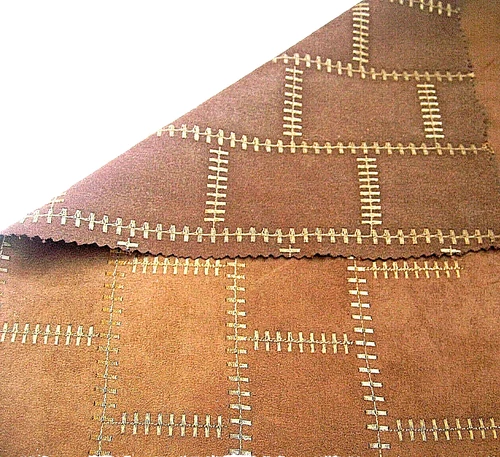 LUXURY FAUX SUEDE MID TAN EMBROIDERED UNIQUE DESIGN MADE IN ITALY FOR GUCCI C39 - product listing photo