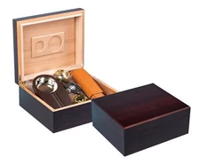 Diplomat Cigar Humidor Gift Set w/ Ashtray, Cigar Case & Cutter