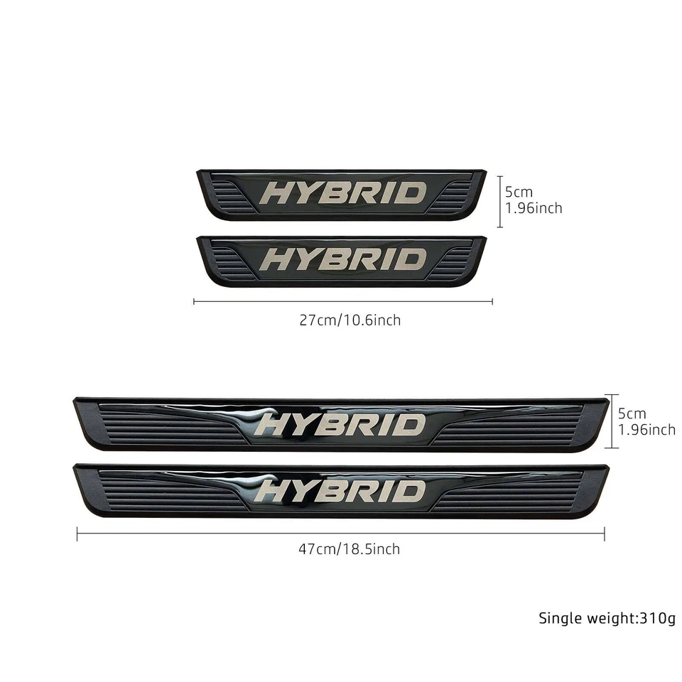 4X Hybrid Logo Door Sill Cover Panel Step Protector for Honda Accord Accessories - Image 4 of 4