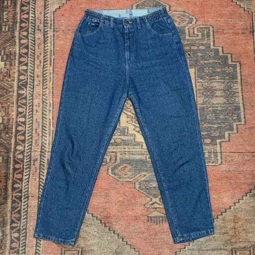 80s Vintage Lee Women's Blue Denim High Rise 5-Pocket Skinny Jeans Size 12 Pet