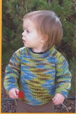 Knitting Pure  Simple Pattern 295 Bulky Baby Pullover sweater 6-24months