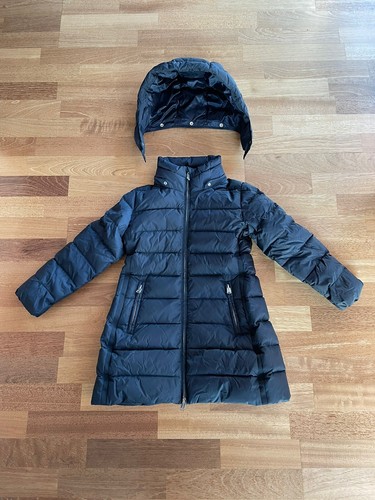 Girls ADD DOWN winter down coat, navy size 8 years - Picture 2 of 5