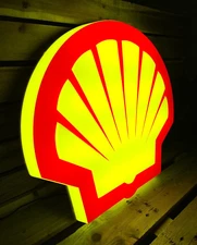 SHELL 3D LED SIGN GARAGE LIGHTBOX PETROL ADVERTISING GASOLINE GAS OIL AUTOMOBILA