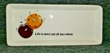 Late Night Snacks by Pavilion 2018 "Cookies" Serving Tray Ceramic 12 x 5 1/2"