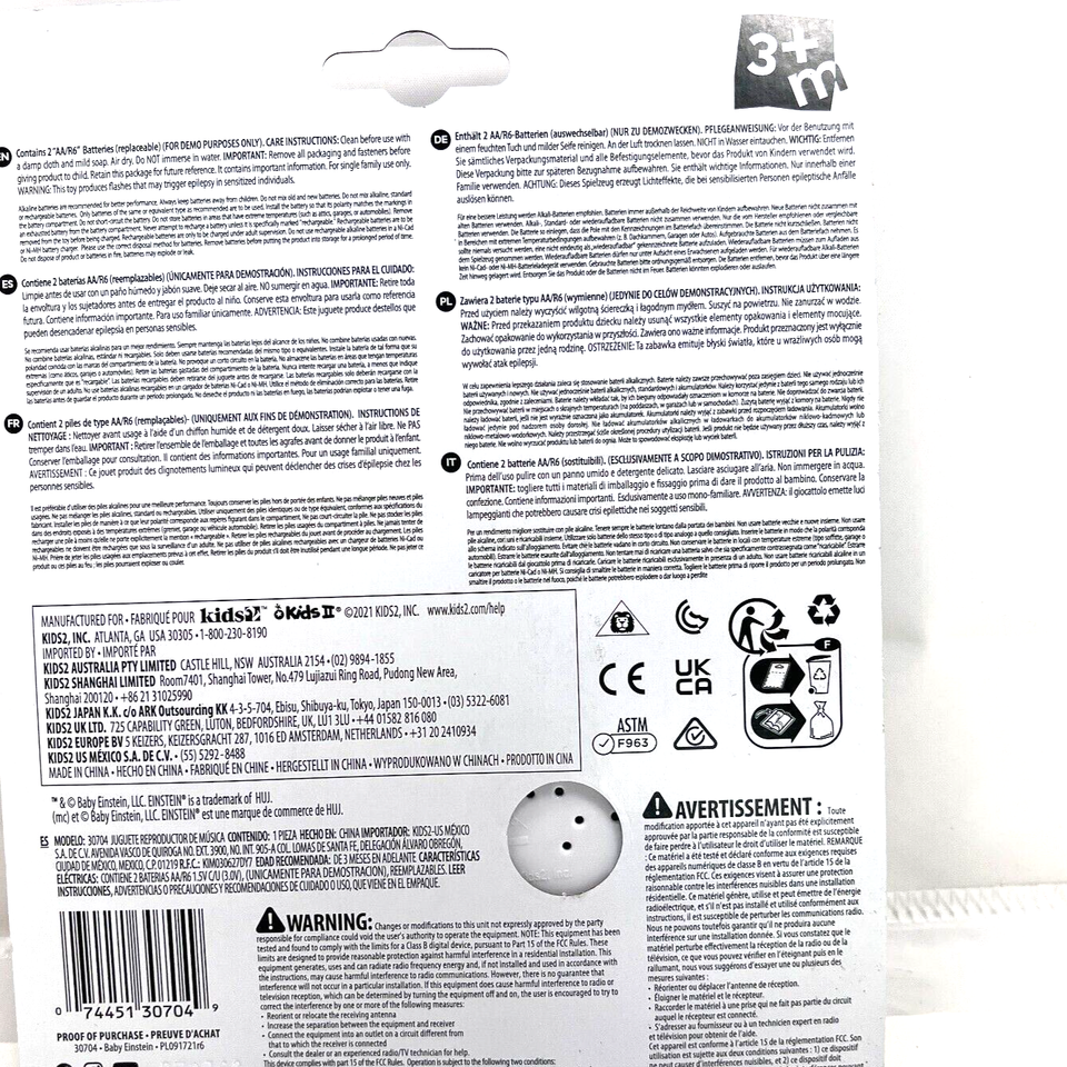 Baby Einstein Radio Music Box Interactive Take Along Tunes Ages 3