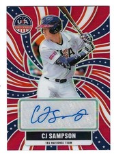 2026 USA Baseball Stars & Stripes CJ SAMPSON #NTS-CS Red Prizm Autograph 07/99