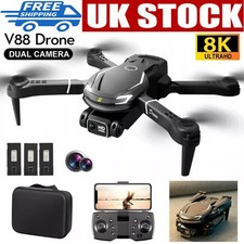 8K HD Drone Dual Camera WIFI FPV Foldable Selfie RC Quadcopter+3 Batteries