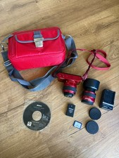 Nikon 1 J1 Red Camera w/2 Lenses and Matching Bag Low Shutter Count Tested Works