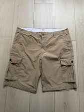 Dockers Men's Beige Cargo Shorts Cotton Polyamide Canvas Solid Flat Front 38