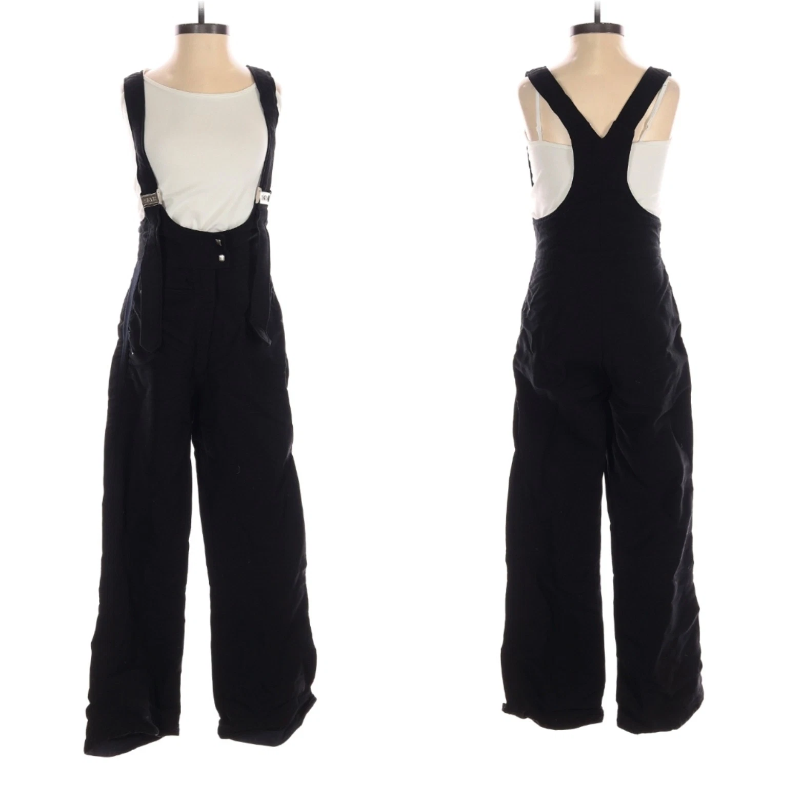 Vtg Skyr JAPAN MADE Wool Nylon Snow Pants Overalls Bib Women 10 Ski Adjustable