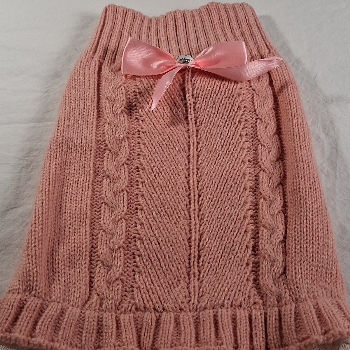 Simply Wag Pink Acrylic Sweater Dress with Bow for Small Dog Size S Warm | eBay Simply Wag Pink Acrylic Sweater Dress with Bow for Small Dog Size S Warm | eBay