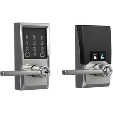 Smart Keyless Entry Door Lock Touchscreen WiFi Enabled Latitude Lever Chrome