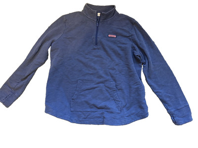 Vineyard Vines Sweatshirt Women's XL Medium Blue Pullover Half Zip Long Sleeve
