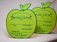 First Day of School Sign Personalized Apple Photo Prop Teacher Classroom Decor