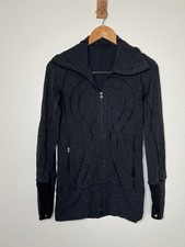 Lululemon Black Heather Zip Up Jacket Size 2 Athleisure