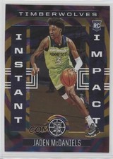 2020-21 Panini Illusions Instant Impact Orange 20/75 Jaden McDaniels #1 5yi