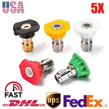 For 5X Pressure Washer Spray Nozzle Set Quick Connect 1/4" High Power Tips US