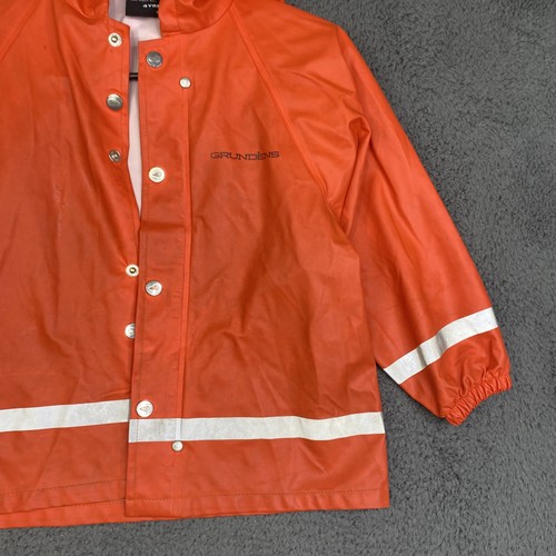 Grundens Jacket Youth 4 Waterproof Reflective Hooded Rain Coat Fishing Size 4 Ye - Picture 3 of 9