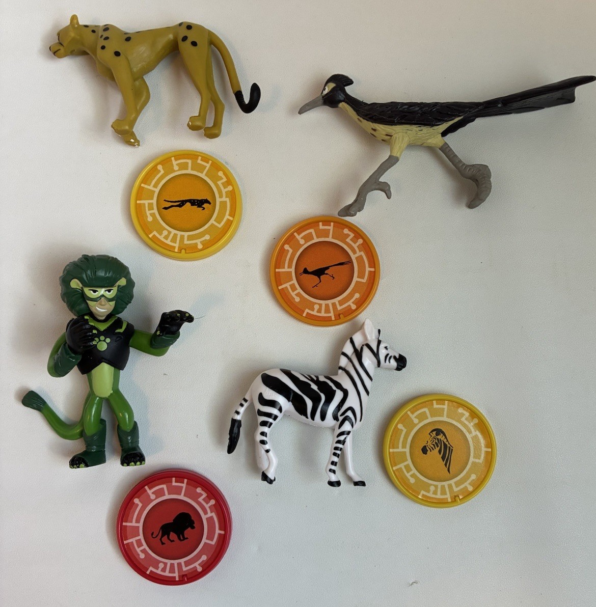Wild Kratts Runners toy figures set + discs Cheetah Zebra Road