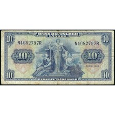 10 Deutsche Mark, Germany (Federal Republic), 1949 (F), Pick 16a