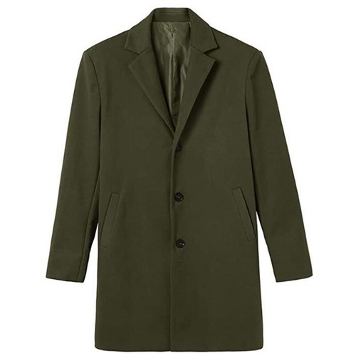 Mens Winter Warm Formal Trench Coat Long Jacket Smart Work Outwear Overcoat Tops - Picture 5 of 16