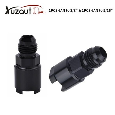2PCS 6AN AN6 to 3/8'' & 5/16''Quick Disconnect EFI Fuel Rail Fitting Swap