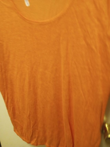 Cato Small Size Orange Sheer T Shirt Rounded Hem - Picture 2 of 8