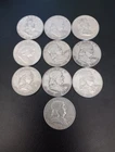 Benjamin Franklin Silver Half Dollars Coins 90% Silver Lot Of 10