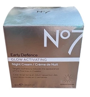 No7 Early Defence Glow Activating Night Cream 1.69 Fl Oz New & Sealed