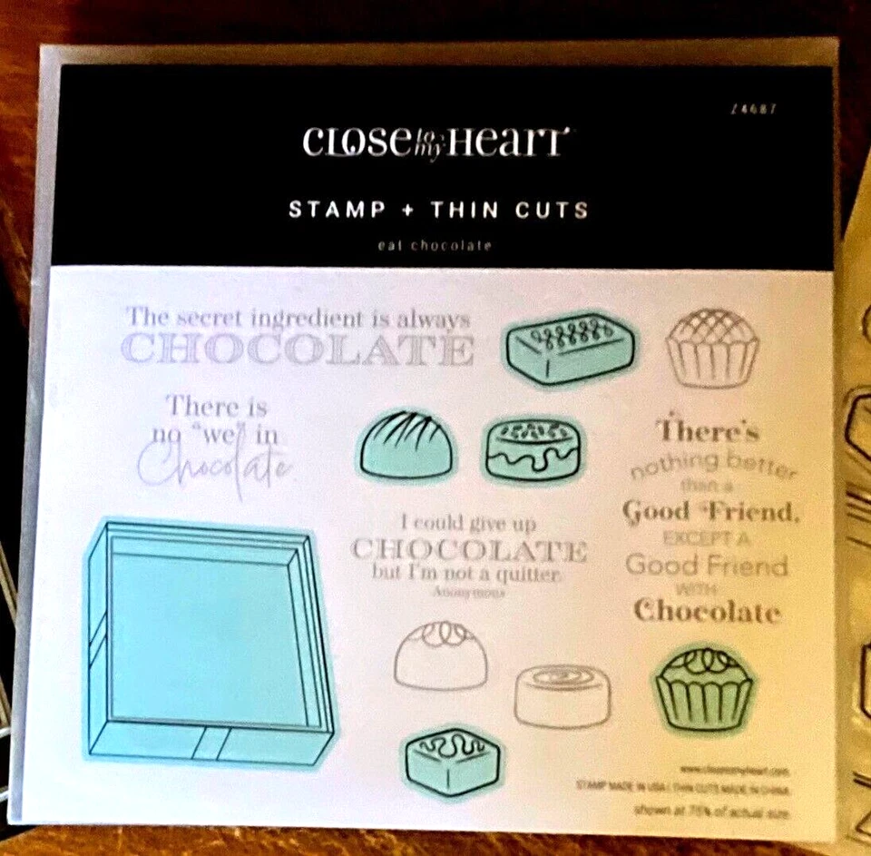 CTMH Z4687 CORTES FINOS Y D2145 COMER CHOCOLATE ~ Podría renunciar a mi chocolate pero... Foto 3 de 4