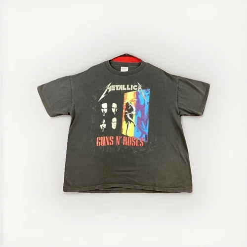 Metallica Guns N Roses Tour Shirt Brockum Vintage Mens 1990s vintage concert t-shirt, vintage, size XL, single stitch, B+ condition