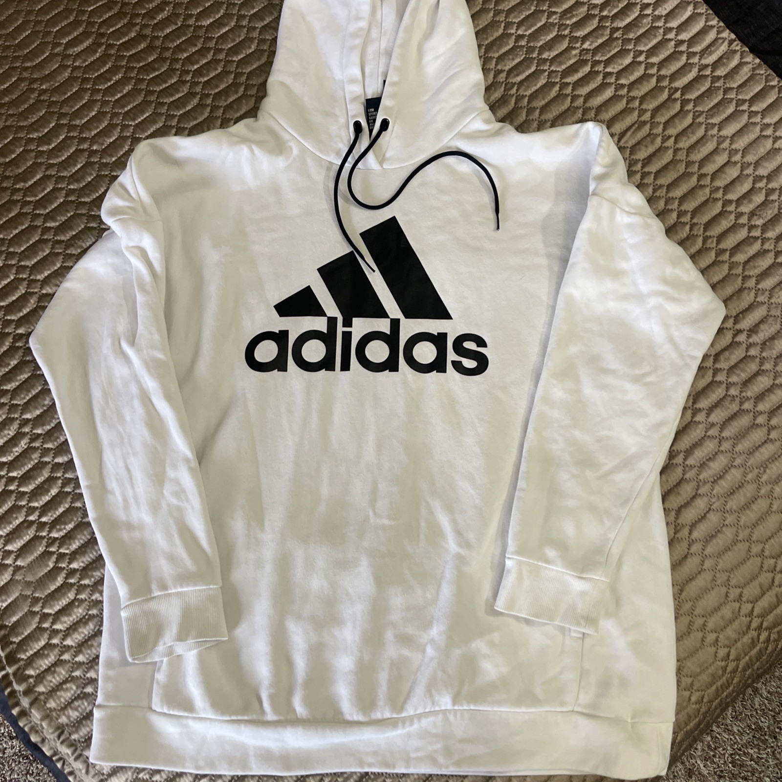 adidas Women's Pullover Hoodie Sweatshirt Size XL, white/black.  excellent cond