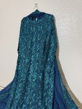 Kaftan Style Maxi Dress by Meeral festive pret chiffon Uk Size 10-12 Brand New