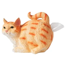 Cat Butt Tissue Holder - Orange Tabby Cat Square Tissue Box Cover- Cute Bathr...