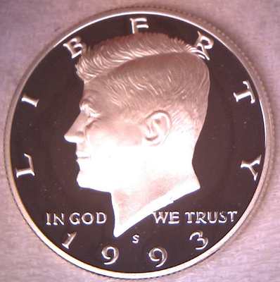 1993 S PROOF SILVER KENNEDY HALF DOLLAR *FREE SHIPPING* 90% SILVER
