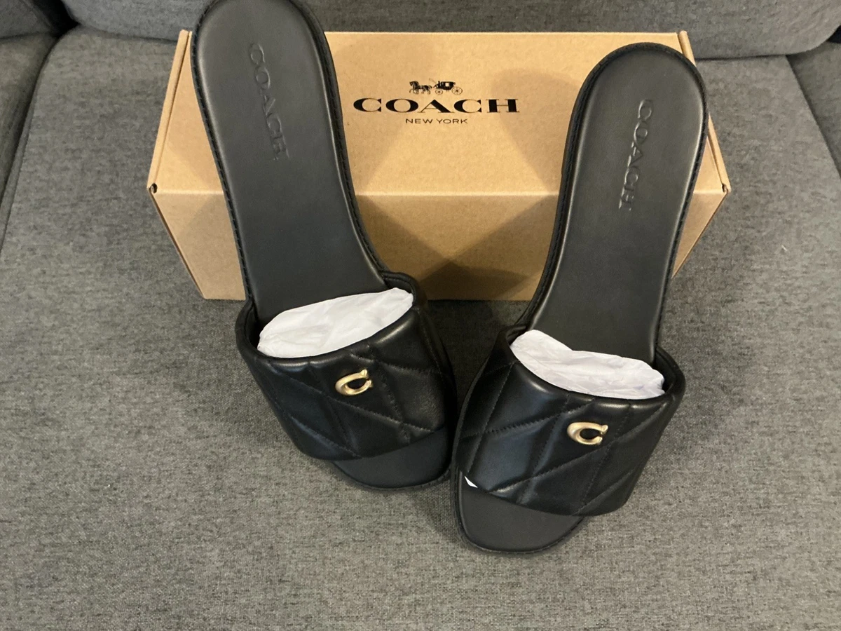 Coach Leather Upper Slide Sandals for Women for sale | eBay