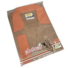 New Vintage Pleetway 2-Pc Pajama Set Men's XL Brown Orange L/Sleeve Balloon Seat