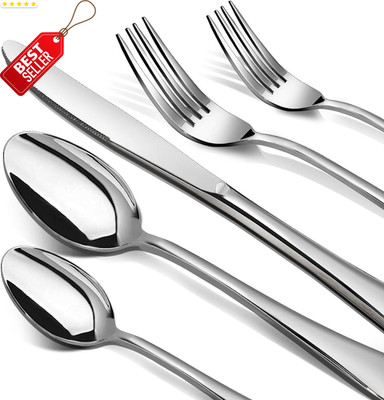 40pc Silverware Set Stainless Steel Flatware for 8 Heavy Duty Dishwasher Safe -