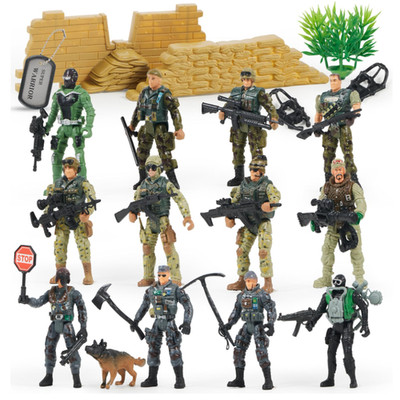 JOYIN 16 Stück Militärspielzeug mit 12 Actionfigur mit Waffen und 2