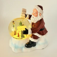 Cracker Barrel Santa Water Globe Light Up LED Christmas Tabletop Decor