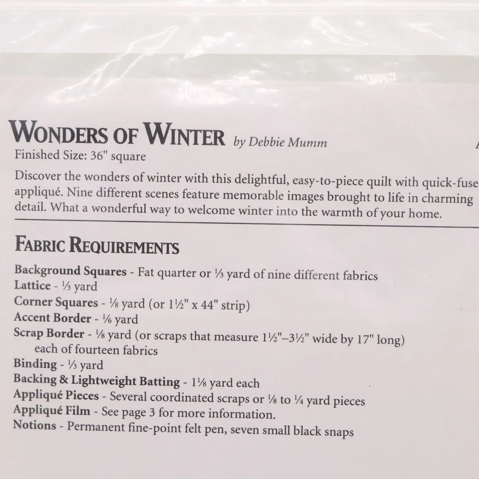 Juego de 2 Nuevos Patrones de Edredón Debbie Mumm Visiones de Navidad y Maravillas del Invierno Foto 4 de 4