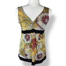 Y2K 2000s Babydoll Top Womens Size Large Boho Festival Floral Hippie Retro Indie