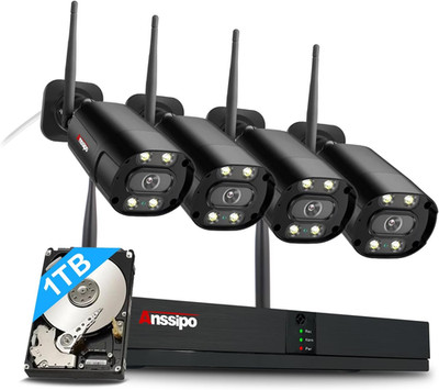 24/7 Continuous Recording 4K Wifi Security Camera System, 5MP Plug-In Home Camer