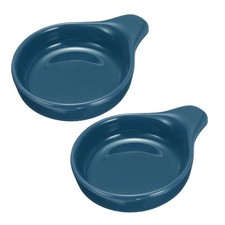 2Pcs Ceramic Dipping Sauce Bowls, 4oz Soy Sauce Dish with Handle, Navy Blue