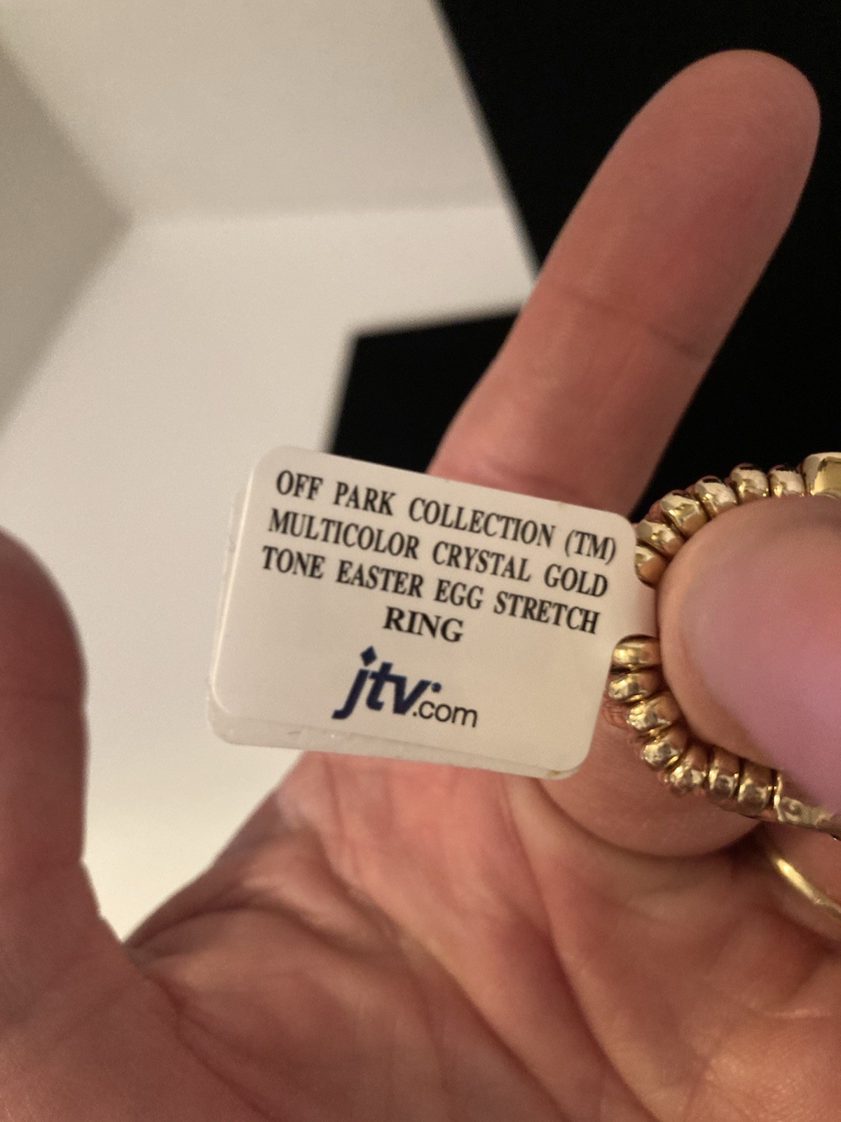 Multi Colored Gold Tone Easter Egg Stretch Ring S… - image 5