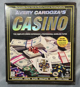 Avery Cardoza's CASINO Big Box 1997 PC CD ROM & Book Complete In Box Very Good