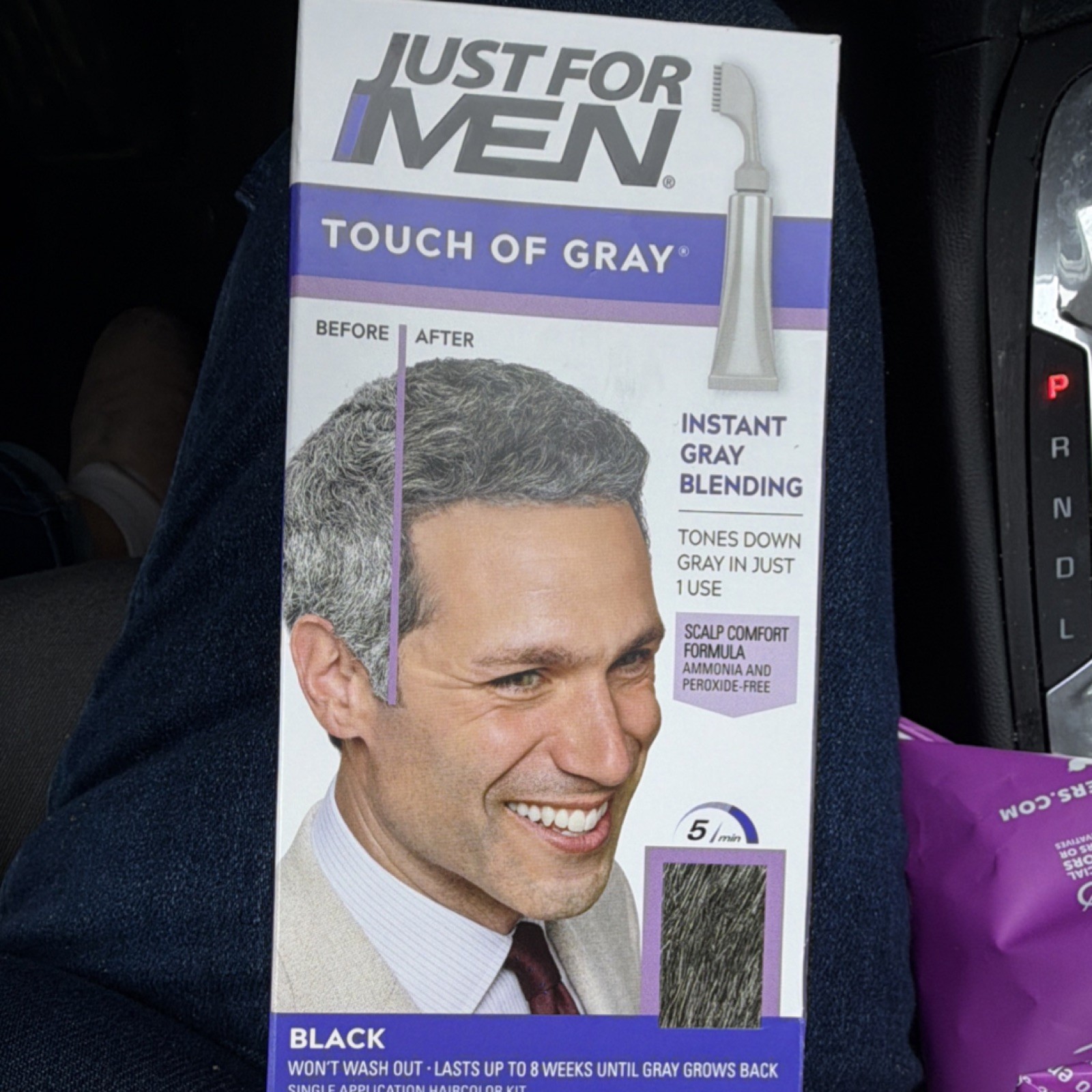 Just For MEN Touch of Grey Demi-Permanent Cream Black Ammonia-Free Hair Color